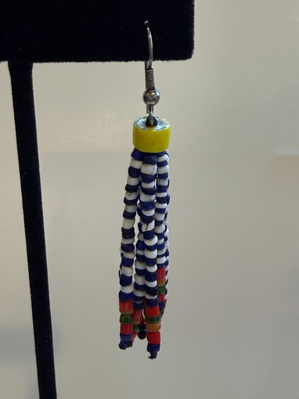 Handmade Seed Bead Tassel Fringe Earrings Multicolor Boho Western - Picture 2 of 6